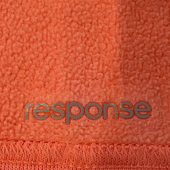 Adidas Women's Response Icon Hooded Sweatshirt Coral with White Stripes Size L - Picture 7 of 12